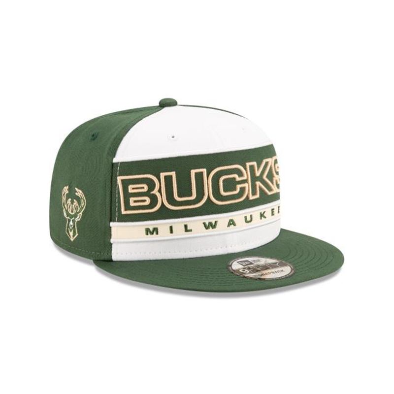 NBA Milwaukee Bucks Stripe 9Fifty Snapback (LPW4555) - Green New Era Caps